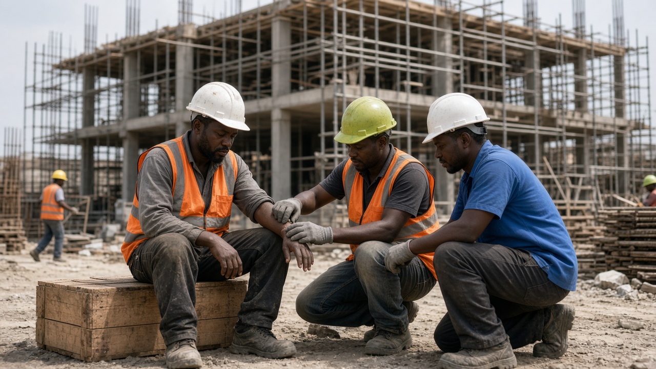 Worker injury on a construction site